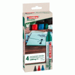 MARQUEUR PERMANENT EDDING E21 RECHARGEABLES POINTE OGIVE DE 1,5 À 3 COULEURS ASSORTIES - POCHETTE DE 4