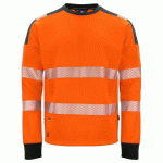 PROJOB 6108 SWEATSHIRT COL ROND EN ISO 20471 CLASSE 3/2 ORANGE/NOIR - TAILLE L