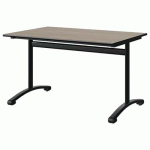 TABLE MALIBU 120X80 T5 DL STRA CHÊNE 1146/NOIR NOIR 9005