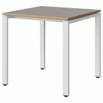 TABLE MALIBU 80X80 T6 SOUDÉ STR ALAI BÉTON F186/BLC 9016