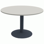 TABLE MANO Ø100 T6 - STRAT ABS GRIS PERLE/NOIR SABLÉ - MOBIDECOR