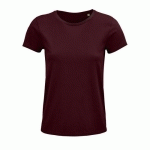 TEE-SHIRT PERSONNALISABLE FEMME COTON ORGANIQUE BIO JERSEY 150 BORDEAUX