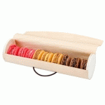 BOÎTE CYLINDRIQUE POUR 7/9 MACARONS 6X22.5 CM BOIS NATUREL (VENDU PAR 50)