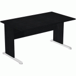 BUREAU DROIT AVEC PIEDS L FAST - 120 CM - NOIR - NOIR/ALU