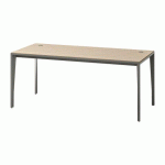 BUREAU DROIT OPALE L 180 X P 80 CM ORME PIED GRIS