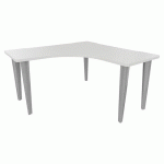 BUREAU EVIDENCE SYMÉTRIQUE 140X140 BLANC/ALU - VINCO