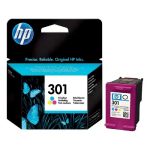 CARTOUCHE HP 301 COULEURS (CYAN+MAGENTA+JAUNE) POUR IMPRIMANTES JET D