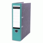 CLASSEUR A LEVIER PERGAMY - EN CARTON GRIS INTERIEUR/EXTERIEUR MARBRE - DOS 8 CM - A4 - DOS VERT