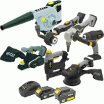 KIT 7 MACHINES OUTILLAGE 18V + BATTERIES 1,5AH + 4AH + CHARGEUR FARTOOLS