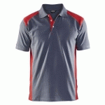 POLO PIQUÉ GRIS/ROUGE TAILLE XS - BLAKLADER