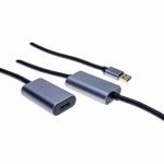 RALLONGE AMPLIFIÉE ALUMINIUM USB 3.0 -10M ACTIF JUSQU'A 30M