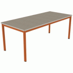 TABLE CARÉLIE MOB 180X80 T5 STR POLY. ÉRABLE G. BEIGE/PAPAYE - MOBIDECOR