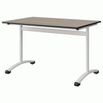 TABLE MALIBU 120X80 T6 DL STRA CHÊNE 1146/NOIR BLC 9016 - MANUTAN EXPERT
