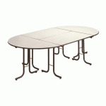 TABLE PLIANTE MODULAIRE 1/2 RONDE 140 X 70 CM GRIS PIED NOIR