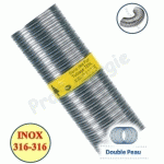FLEXIBLE DOUBLE PEAU INOX 316 INOX 316 - TEN LISS - Ø155/161 (INT/EXT)