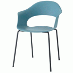 LOT DE 4 FAUTEUILS LADY B BLEU CLAIR - PEINT ANTHRACITE - S-CAB