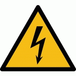 SIGNALÉTIQUE DE DANGER - PICTOGRAMME ÉLECTRICITÉ - W012 - ISO 7010  - 50 MM - VINYLE SOUPLE AUTOCOLLANT - LOT DE 6