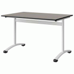 TABLE MALIBU 120X80 T6 DL STRA ANTIB GRIS U727/NOIR BLC 9016