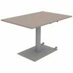 TABLE MANO MOB RÉGLABLE 120X80 STRAT ABS PRALINE/GRIS 9006 - MOBIDECOR