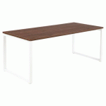 TABLE OFFICE PRO PIED CARRE 180 X 80 CM NOYER PIED BLANC