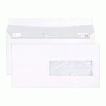 BOITE DE 500 ENVELOPPES BLANCHES C6/5-114X229MM - AUTO-ADHÉSIVES - 80G/M2 - FENÊTRE PAPIER CRISTAL 40X110 (POSITION 30/20) - BLANC