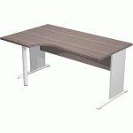BUREAU 90° GAUCHE PIEDS L BOIS FAST - 160CM - FRÊNE - GRIS