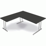 BUREAU ARTLINE 2000X1000X680-820 + EXTENSION 1000X600 ANTHR.