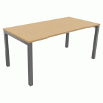 BUREAU ASTRO ARCHE DROIT ÉCHANCRÉ 160 X 80 HÊTRE/ALU - BURONOMIC