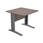 BUREAU DROIT PRONTO MÉTAL - L.80 X P.80 CM - PLATEAU CENDRE - PIEDS L ANTHRACITE