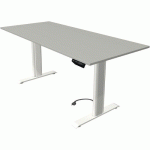 BUREAU RÉGLABLE MOVE 1 ADVANCE BLANC/GRIS CLAIR - 180X80 CM - KERKMANN