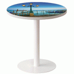 GUÉRIDON BAS EASY OFFICE PIED MÉTAL Ø 60 CM PLATEAU COLORIS DÉCOR LAGUNE - MANUTAN COLLECTIVITÉS