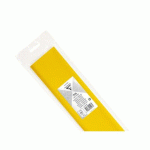 LOT DE 10 - PAPIER CRÉPON, SACHET DE 1 FEUILLE PLIÉE 75% AU FORMAT 2,50X0,50M - JAUNE CITRON