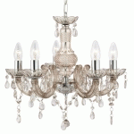 SEARCHLIGHT LUSTRE MARIE THERESE, BRUN, À 5 LAMPES