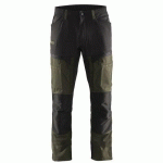 PANTALON DE TRAVAIL SERVICES STRETCH VERT OLIVE/NOIR TAILLE 40L - BLAKLADER