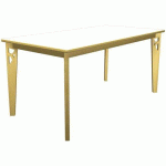 TABLE IRISS 160 X 80 CM 4P - STRATIFIÉ BLANC/HÊTRE NATUREL