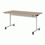 TABLE MALIBU RAB. 160X80 T6 DL ST ALAISÉ CHÊNE 1146/BLC 9016 - MANUTAN EXPERT