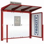 ABRI BUS VENISE 2.50 M 1 VITRINE 1 BARDAGE LAT. ROUGE 3004 - PROCITY