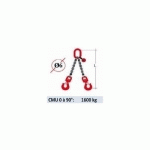 ELINGUE CHAINE 2 BRINS - CROCHETS À ÉMERILLON - CMU 1600 KG (CLASSE 80)