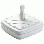 LOT DE 2 - PIED DE PARASOL, PLASTIQUE, CARRÉ, 420 MM, BLANC