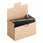 LOT DE 50 - BOÎTE POSTALE KRAFT BRUN SIMPLE CANNELURE H 7,5 X L 14 X P 20 CM