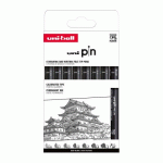 STYLO FEUTRE UNI BALL À CAPUCHON POINTE PINCEAU ET CALIBRÉES ASSORTIES - POCHETTE DE 8