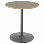 TABLE EKO Ø70 PLAT STRAT CHÊNE B. PIÈTEMENT TRANSPARENT - MOBIDECOR