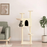 ARBRE � CHAT AVEC GRIFFOIRS EN SISAL CR�ME 143 CM - VIDAXL