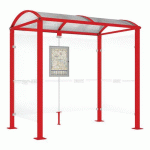 ABRI BUS VOÛTE 2.50 M AVEC BARDAGES LATÉRAUX - ROUGE 3020 - PROCITY