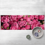 MICASIA - TAPIS EN VINYLE - PINK PEONIES - PANORAMA PAYSAGE DIMENSION HXL: 30CM X 90CM