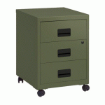 CAISSON MOBILE MÉTAL BUDGET 3 TIROIRS KAKI