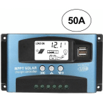CONTRÔLEUR DE CHARGE SOLAIRE AVEC ÉCRAN LCD, MPPT 50A CONTRÔLEUR DE CHARGE SOLAIRE DUAL USB LCD DISPLAY 12V 24V(50A)