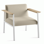FAUTEUIL VADO BEIGE PIÉTEMENT BLANC
