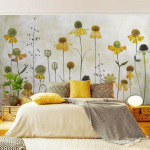 MURALE - YELLOW HELENIUM DIMENSION HXL: 240CM X 240CM MATÉRIEL: AUTOCOLLANT