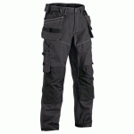 PANTALON DE TRAVAIL X1900 ARTISAN CORDURA® NYCO GRIS FONCÉ/NOIR T:46L - BLAKLADER